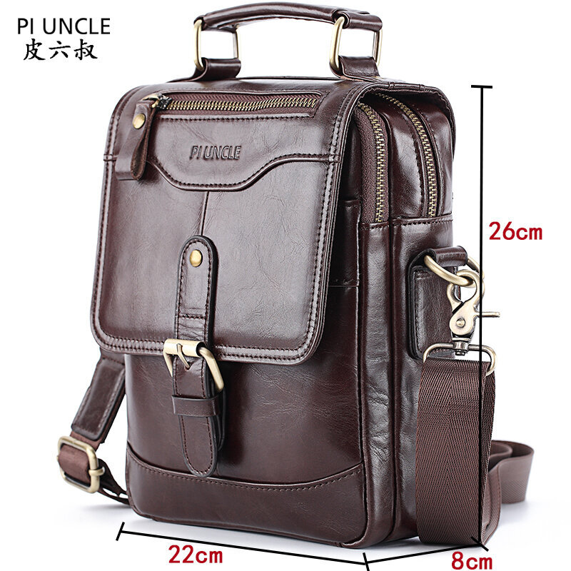 Kahvi L-2024 Nahkainen miehen Olkalaukut Muoti pystysuora läppä lehmännahkainen Messenger laukku miehille Casual Tote käsilaukut hinta ja tiedot | Tietokonelaukut | hobbyhall.fi