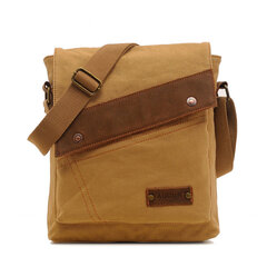 Khaki-Casual Canvas Miesten Olkalaukku Vintage Cross Body Purpose Miesten Day Pack Käsilaukku Kapasiteetti Poikien Messenger Kangaslaukku hinta ja tiedot | Tietokonelaukut | hobbyhall.fi