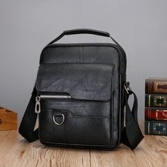 JP18260 Black-JEEP BULUO Miesten Crossbody Messenger Laukut Business Casual Käsilaukku Miesten halkaisijanahkainen olkalaukku Suuri kapasiteetti hinta ja tiedot | Tietokonelaukut | hobbyhall.fi