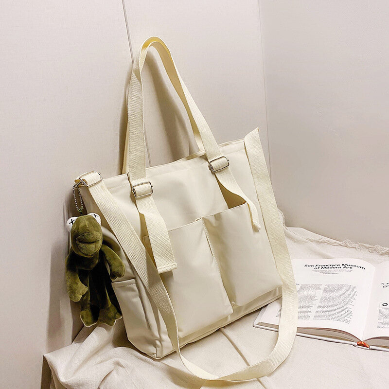 Valkoinen sammakko36x34x10cm-naisten laukku Shopper Yksinkertainen muoti vetoketjullinen käsilaukku Nylon Vedenpitävä Solid Crossbody Suuren kapasiteetin olkalaukut naisille hinta ja tiedot | Tietokonelaukut | hobbyhall.fi