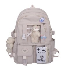 Valko-japanilainen lukiotyttöjen reppu Koululaukut teini-ikäisille tytöille Multi taskut Uusi Kawaii-reppu Naisten Harajuku Söpö Mochila hinta ja tiedot | Tietokonelaukut | hobbyhall.fi