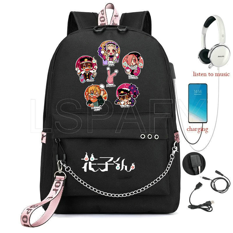 12-Anime-WC-sidottu Hanako Kapasiteetti Reppu Naiset Miesten Kannettava Reput Oxford Koululaukut Teinit College Student Mochilas hinta ja tiedot | Tietokonelaukut | hobbyhall.fi