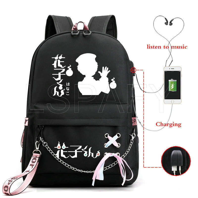 24-Anime WC-sidottu Hanako Kapasiteetti Reppu Naiset Miesten Kannettava Reput Oxford Koululaukut Teinit College Student Mochilas hinta ja tiedot | Tietokonelaukut | hobbyhall.fi