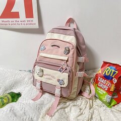 pinkwith karhuriipus-E Muoti Kawaii koululaukku teini-ikäisille vedenpitävä nylon tyttöjen laukku Naisten kannettava reppu Matkalaukku Musta kirjalaukku hinta ja tiedot | Tietokonelaukut | hobbyhall.fi