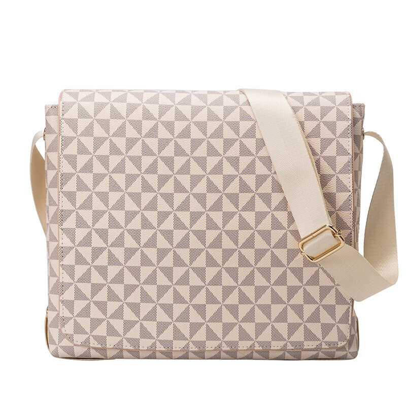 Beige Large-Crossbody Laukku Miesten Laukut Rento Miesten Messenger Laukku Vegaaninen Nahka Muoti Miesten Laukku Business Sling Olkalaukku hinta ja tiedot | Tietokonelaukut | hobbyhall.fi