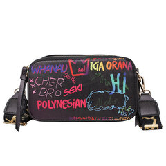 Musta 20 cm kirjain Graffiti PU nahka Pienet Crossbody Laukut Naisten Muoti Olkalaukut Suunnittelija Käsilaukut Naisten Matkapuhelin Kukkarot hinta ja tiedot | Tietokonelaukut | hobbyhall.fi