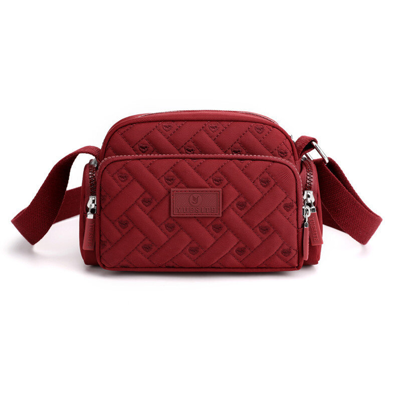 Burgundy-pieni naisten Crossbody Laukku Nylon Tyttöjen Olkalaukut Naisten Messenger Laukku Matkapuhelinlaukku Tikkaus Kukkaro hinta ja tiedot | Tietokonelaukut | hobbyhall.fi