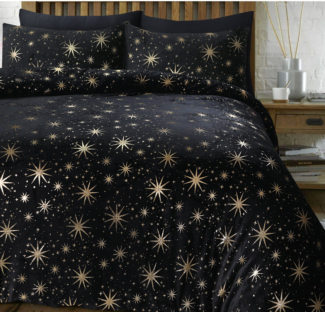 Vuodevaatteet setti Glamour Stars Teddy 140x220cm, musta, Sleeptime, 2 osaa hinta ja tiedot | Pussilakanat ja tyynyliinat | hobbyhall.fi