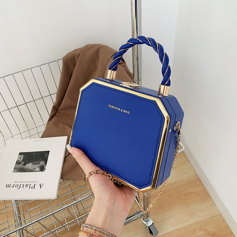 Sininen BagMax Pituus<30cm-Muotisuunnittelija Metalli Neliölaukku Naisten Pieni Kännykkäketju Yksi olkapää Crossbody Kukkaro Box Iltaprintti Klassinen Solid hinta ja tiedot | Tietokonelaukut | hobbyhall.fi