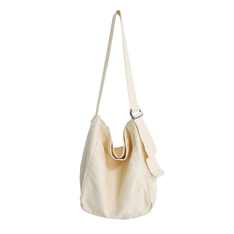 Beige-minimalistista tyyliä tukevat olkalaukut 100 % puuvillaa Unisex kiinteät Crossbody Laukut Canvas Paketit Etelä-Korea Rennot Messenger Laukut hinta ja tiedot | Tietokonelaukut | hobbyhall.fi