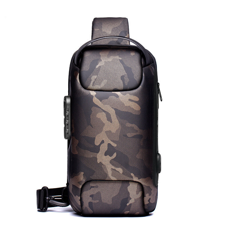 Military-Carbon Fiber Streamline Varkaudenesto Sling Bag Olkalaukku Vedenpitävä USB Mies Crossbody Short Travel Messenger Designer Rintalaukku hinta ja tiedot | Tietokonelaukut | hobbyhall.fi