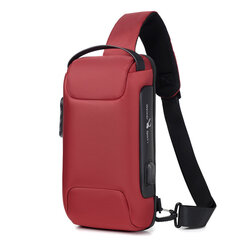 Red-Carbon Fiber Streamline Varkaudenesto Sling Bag Olkalaukku Vedenpitävä USB Mies Crossbody Short Travel Messenger Designer Rintalaukku hinta ja tiedot | Tietokonelaukut | hobbyhall.fi