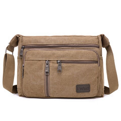 Kahvi-Miehet Casual Canvas Messenger Bag Business Travel Olkalaukut Miesten Kannettava Vapaa-ajan Laukut Käsilaukut Postimies Miesten Bolsa Masculina hinta ja tiedot | Tietokonelaukut | hobbyhall.fi