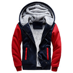 (4xL-Jacket-Navy Blue Red)Huomaa, että nimikkeemme alkavat värillä ja koolla. Jos tarvitset eri väriä tai kokoa, ilmoita haluamasi väri tai koko. Miesten talvitakki naamiointi Thicken Jackets hupullinen fleece pitkähihainen untuvatakki Miesten vapaa-ajan  hinta ja tiedot | Miesten ulkoilutakit | hobbyhall.fi