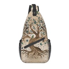 3Max Pituus<50cm-Elämänpuu Triquetra Ruskealla Nahkaisella Crossbody Sling Reppu Miesten Viking Norse Yggdrasil Olkalaukut retkeilyyn hinta ja tiedot | Tietokonelaukut | hobbyhall.fi