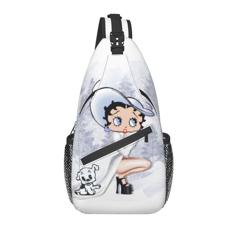 15Max pituus<50cm-Cool Boop Bettys Polka Dot Crossbody Sling Reppu Miesten Kawaii Cartoon Olkalaukut matkustamiseen hinta ja tiedot | Tietokonelaukut | hobbyhall.fi