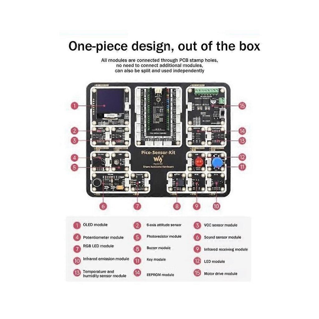 Korvaavat 15 In 1 Anturimoduulit Lähtötason Anturisarja Laajennuskortilla, Joka On Yhteensopiva Pico-Sarjan Emolevyjen Autotarvikkeiden Kanssa hinta ja tiedot | Moottorin varaosat | hobbyhall.fi