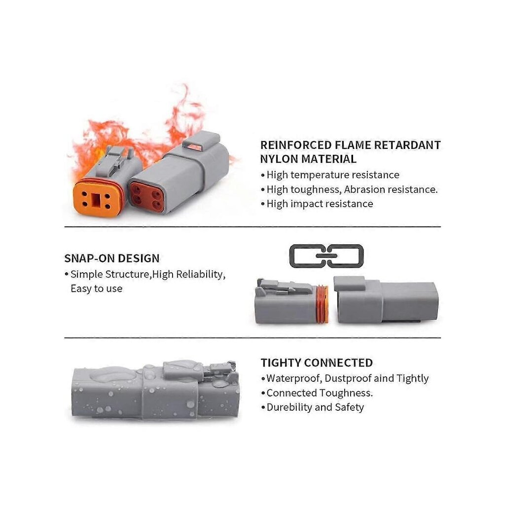 Korvaava 5 Sarjan 6-Nastainen Dt-Liitinsarja, Vedenpitävä Dt-Liitin, Koko 16 Leimatut Koskettimet, Tiivistetulpat, Jotka Ovat Yhteensopivat Auton Autotarvikkeiden Kanssa hinta ja tiedot | Moottorin varaosat | hobbyhall.fi