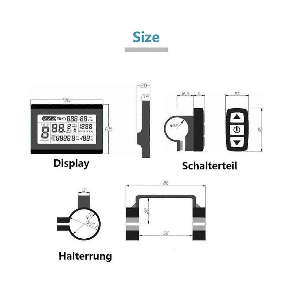 Korvaava Kt Brushless Controller Governor 1000W-1500W Sopii Yhteensopiva Sähköpyörän Moottorin Lcd3 Led Display W Autotarvikkeiden Kanssa hinta ja tiedot | Moottorin varaosat | hobbyhall.fi