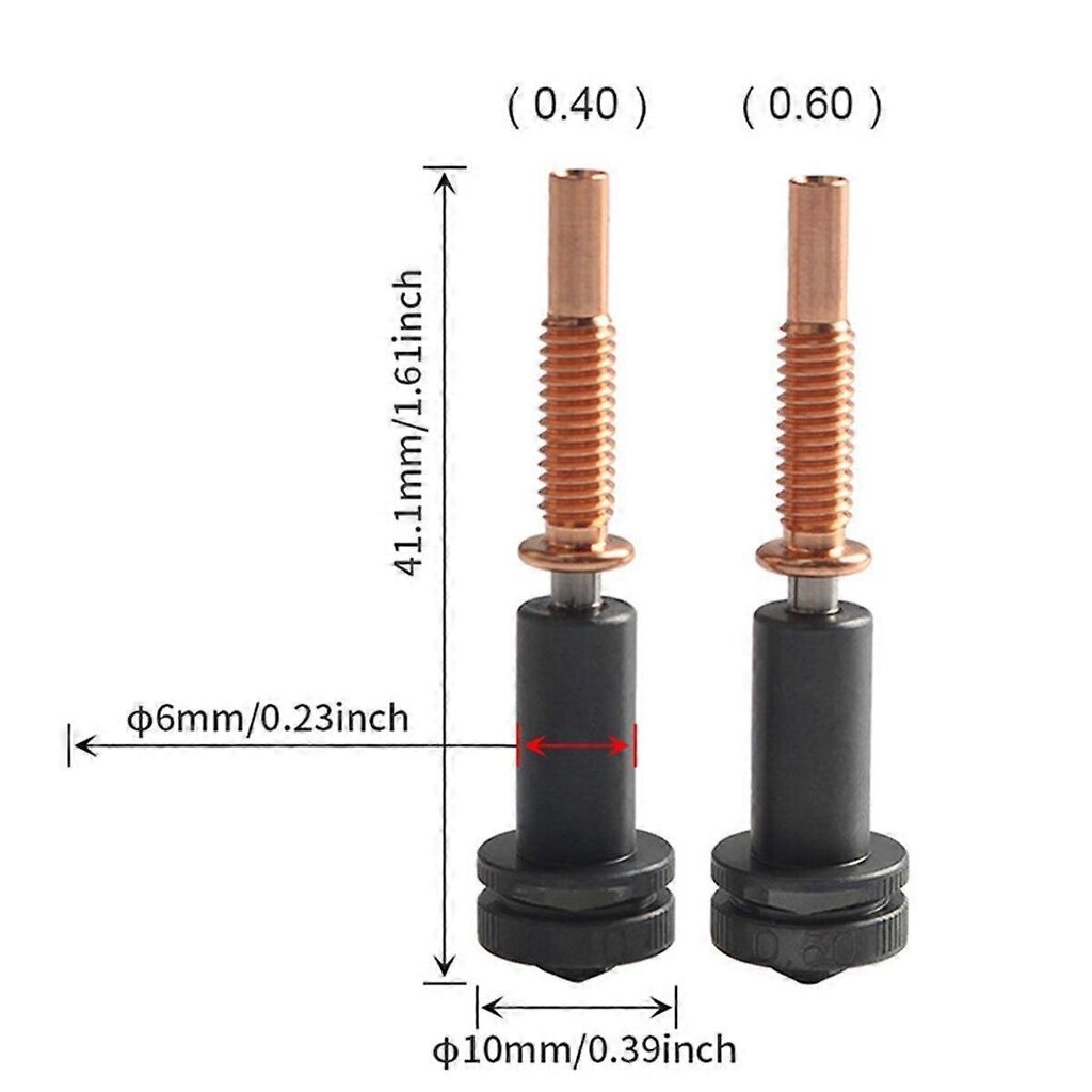 Korvaavat Päivitetyt High Flow 0,4 Mm:N Suuttimet Karkaistu Teräs/Kupari/Titaani/Tc4 Materiaali, Joka On Yhteensopiva Hotends 3D Printe -Autotarvikkeiden Kanssa hinta ja tiedot | Moottorin varaosat | hobbyhall.fi