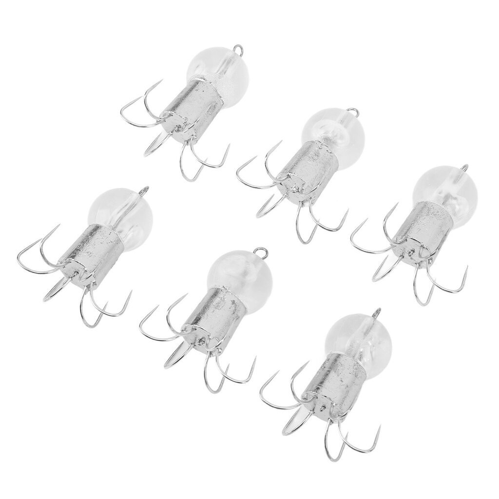 6 kpl Squid Hook 6 Neulaa ruostumatonta terästä Lifelike Squid False syöttikoukku merikalastukseen Vaalea valkoinen hinta ja tiedot | Ongenkoukut | hobbyhall.fi