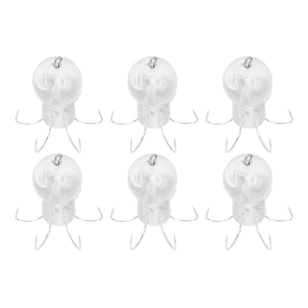 6 kpl Squid Hook 6 Neulaa ruostumatonta terästä Lifelike Squid False syöttikoukku merikalastukseen Vaalea valkoinen hinta ja tiedot | Ongenkoukut | hobbyhall.fi