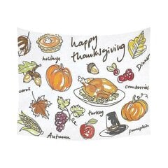 Harvest Turkey Pumpkin Happy Thanksgiving Tapestry Seinäkoriste 130x150 cm hinta ja tiedot | Koristeet ja tarrat | hobbyhall.fi