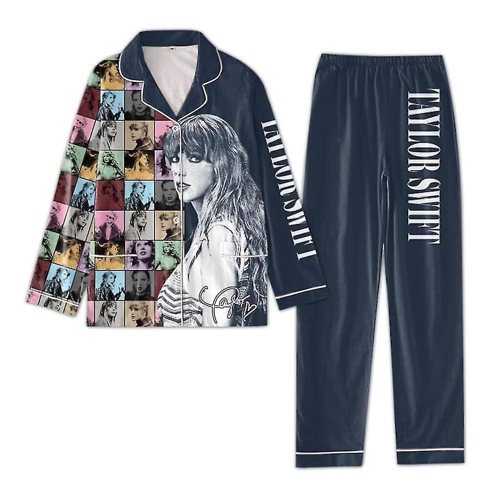 Taylor Swift joulupyjama, naisten 1989 paita ja housut pyjama sarjaa, napitettu loungewear joulu unipuvut yövaatteet yövaatteet hinta ja tiedot | Yöasut ja pyjamat | hobbyhall.fi