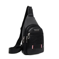 PU Musta-Vedenpitävä Nylon Miesten Olkalaukut Monitoimiset Miesten Olkalaukku Ulkoilu Urheilu Matka Sling Miesten Crossbody Rinta Fanny Pack hinta ja tiedot | Tietokonelaukut | hobbyhall.fi