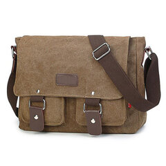 khaki-Mens Vintage Canvas Laukku Miesten Rento Crossbody Laukku Miesten Messenger Laukku Miesten Matka Olkalaukut Bolsa Masculina Korkea laatu hinta ja tiedot | Tietokonelaukut | hobbyhall.fi