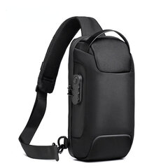 Black-Carbon Fiber Streamline Varkaudenesto Sling Laukku Olkalaukku Vedenpitävä USB Mies Crossbody Short Travel Messenger Designer Rintalaukku hinta ja tiedot | Tietokonelaukut | hobbyhall.fi