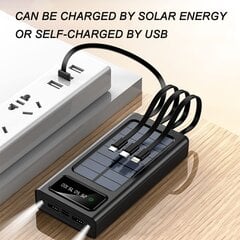 Kannettava laturi Solar Power Bank 13000Mah/20000Mah Suuri kapasiteetti Sisäänrakennettu 5 lähtöä ja 3 tuloa Kaapeli ja taskulamppu yhteensopiva kaikkien älypuhelimien ja USB-laitteiden kanssa 20000Mah-musta hinta ja tiedot | Puhelimen lisätarvikkeet | hobbyhall.fi