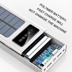 Solar Power Bank Kannettava laturi 13000Mah/20000Mah Suuri kapasiteetti Sisäänrakennettu 5 lähtöä ja 3 tuloa Kaapeli ja taskulamppu yhteensopiva kaikkien älypuhelimien ja USB-laitteiden kanssa 20000Mah-White hinta ja tiedot | Puhelimen lisätarvikkeet | hobbyhall.fi