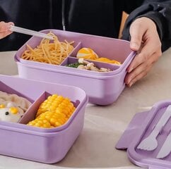 Kannettava muovinen lounasrasia 2/3 osastolla Bento-laatikko astioineen koulun Flip Cover -eunalaatikkoon Mikroaaltouunissa käytettävä Bento Box 1250ml Suurikapasiteettinen sinetti Bento Box Picnic Food VIHREÄ hinta ja tiedot | Keittiövälineet | hobbyhall.fi