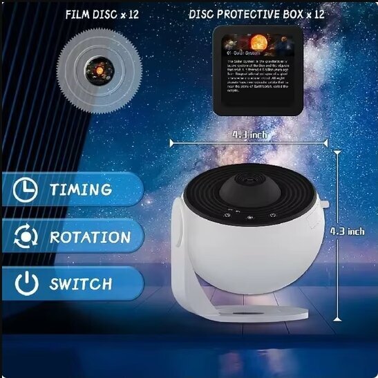 Galaxy projektori Night Light Star projektori valoprojektori makuuhuoneeseen 13 elokuvalevyt Planetarium projektori lapsille hinta ja tiedot | Lastenhuoneen valaisimet | hobbyhall.fi