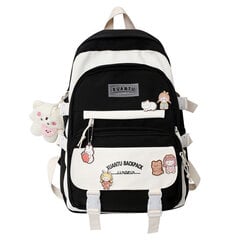 musta reppu Riipuksella-Harajuku Uusi High School Girls Reppu Olkalaukut Multi Taskut Vedenpitävä Koululaukku Teinityttöjen Kawaii Reppu Mochila hinta ja tiedot | Tietokonelaukut | hobbyhall.fi