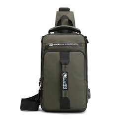 ArmyGreen D-Men Sling -reppu Cross Body Olkapää Rintalaukku Varkaudenesto Matka-moottoripyöräilijä Vedenpitävä Oxford Miesten Messenger Laukut hinta ja tiedot | Tietokonelaukut | hobbyhall.fi