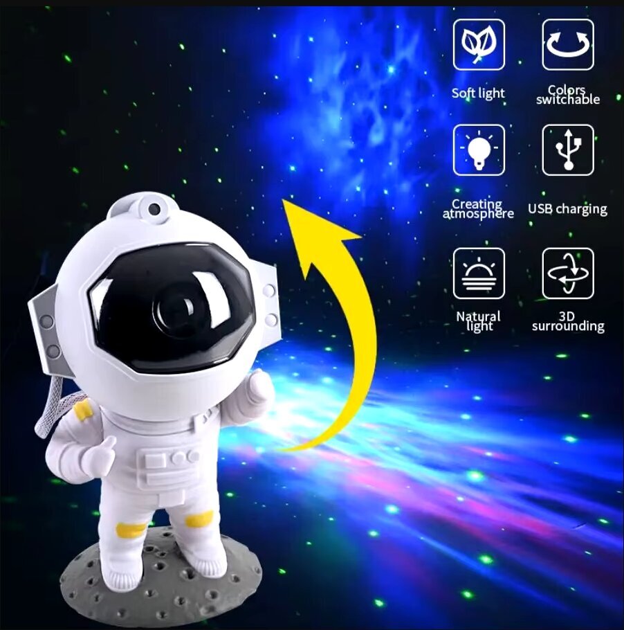 Astronaut Starry Sky projektori Yövalo Galaxy Star Sky LED projektiolamppu kaukosäätimellä Kids Makuuhuone Koti Party Sisustus hinta ja tiedot | Lastenhuoneen valaisimet | hobbyhall.fi