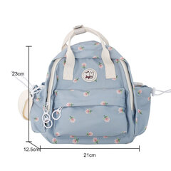 Mini Blue-Casual koululaukut tytöille Suuri kapasiteetti Cherry Print -reppu vetoketjullinen matkakirjareppu Kawaii ulkokäyttöön hinta ja tiedot | Tietokonelaukut | hobbyhall.fi