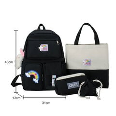 4kpl musta-japanilainen lukiotyttöjen reppu Koululaukut Kawaii Cute Mochila Multi Pockets -reput teini-ikäisille tytöille kirjalaukut opiskelijoille hinta ja tiedot | Tietokonelaukut | hobbyhall.fi