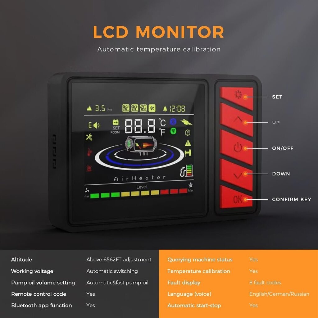 12/24/220V Diesel ilmanlämmitin Sunster, Pysäköintilämmitin 2-8kW hinta ja tiedot | Lämmittimet | hobbyhall.fi