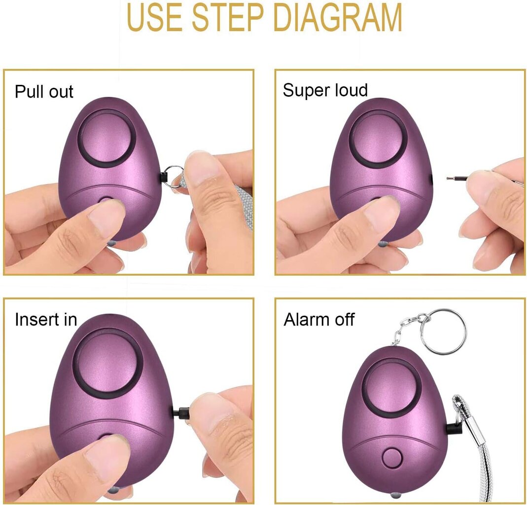 Turvallinen ääni henkilökohtainen hälytys, 6 kpl 140DB henkilökohtainen turvahälytysavaimenperä LED-valoilla, hätäturvahälytys naisille, miehille, lapsille, vanhuksille hinta ja tiedot | Hälytysjärjestelmät | hobbyhall.fi
