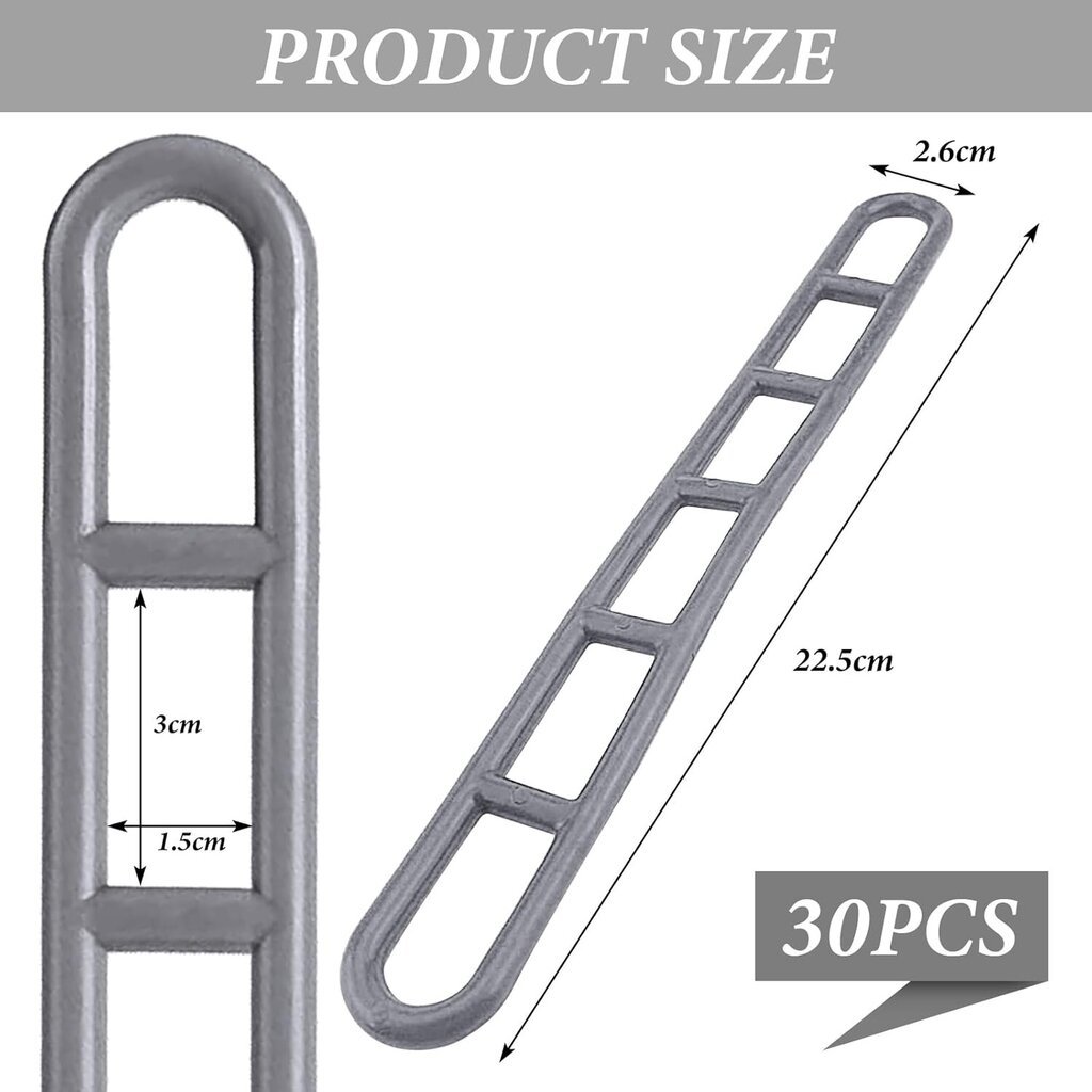 30 kpl Heavy Duty -kumikiristyshihnat, markiisitikkaiden kiristimet, markiisikatosten kiristykseen - harmaa hinta ja tiedot | Koteloiden lisätarvikkeet | hobbyhall.fi