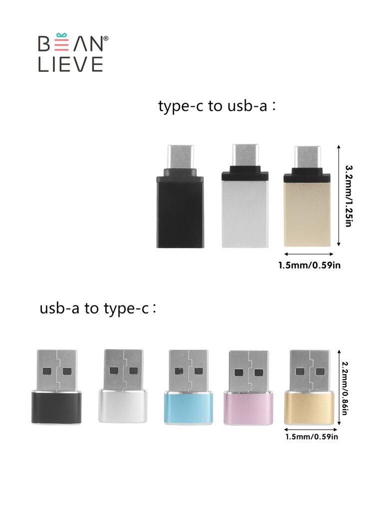 beanlieve USB-A TYPE-C:hen ja TYPE-C USB-A-sovitin, muunnin; Ratkaisee liitettävyyden eri porteilla varustettujen laitteiden välillä, lataamiseen ja tiedonsiirtoon, parantaa yhteensopivuutta, sopii puhelimiin, USB-asemiin, tietokoneisiin, digikameroihin j hinta ja tiedot | Kaapelit ja adapterit | hobbyhall.fi