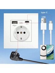 1A 1C Smart Dual USB-seinäpistorasia, EU-standardi, C-tyypin pikalatausseinävirtasovitin, kotitalouden USB-laturi, C2.1A-tyypin USB-seinäpistorasia-eurooppalainen pistorasia hinta ja tiedot | Kaapelit ja adapterit | hobbyhall.fi