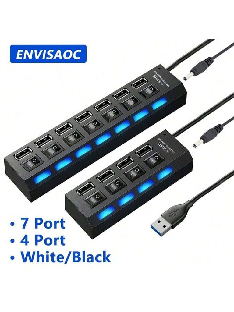 7-porttinen LED-USB-keskittimen jakaja erillisellä kytkimellä USB 4-porttinen keskittimen jakaja yksittäisellä kytkimellä USB-sovitin Keskittimen moniporttinen liitäntä Virtalähteenä ON/OFF-kytkin Laturin jakaja PC-kannettavalle tietokoneelle U Levypuheli hinta ja tiedot | Kaapelit ja adapterit | hobbyhall.fi