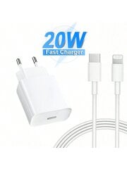 20 W pikalataussarja [USB C -seinälaturi + 3,3 Ft/100 cm USB C - Lightning -kaapeli] Yhteensopiva iPhonen 14/13/12/11/XR/XS/XS Max, laturin sovittimen kanssa hinta ja tiedot | Kaapelit ja adapterit | hobbyhall.fi