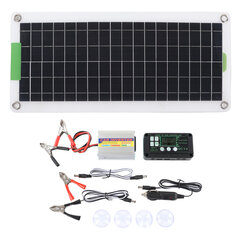 Solar Inverter Kit 220W Monokrystal Silicon High Output Kannettava aurinkopaneelisarja retkeilyretkeilyyn DC12V - AC220V hinta ja tiedot | Vuorikiipeilyvarusteet | hobbyhall.fi