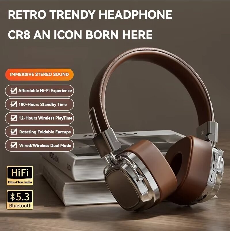 Retro On Ear Kuulokkeet Langattomat Bluetooth-kuulokkeet DJ Stereo Sounds Bluetooth 5.3 Taitettava kuuloke Pelaajan valinta hinta ja tiedot | Kuulokkeet | hobbyhall.fi