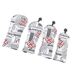 4 kpl UK Flag Print Golfmailan päänsuojus PU Golfpäänsuojukset Pääsuojukset Woods Ironsille Suuri Keskikokoinen Pieni koko hinta ja tiedot | Golf | hobbyhall.fi